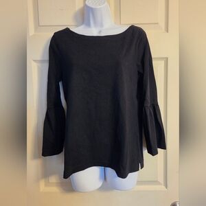 Jcrew Black Bell Sleeve Top Small